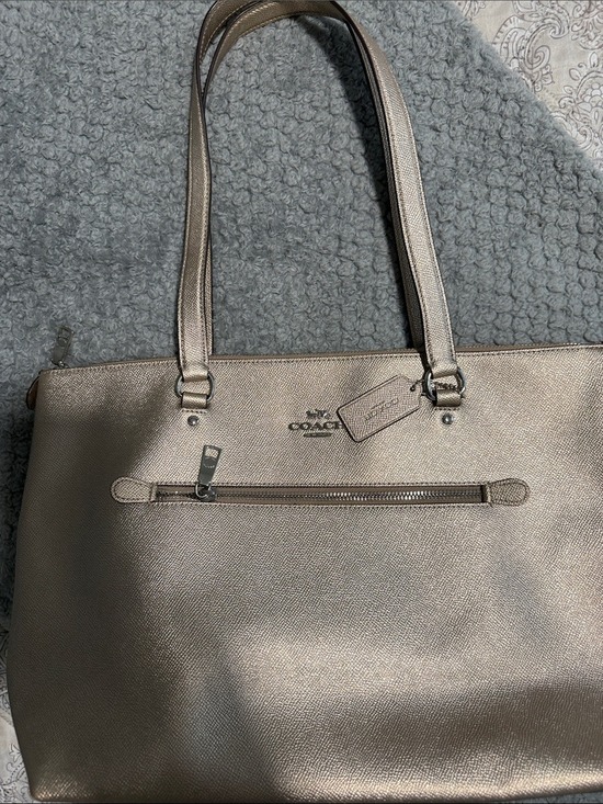 Coach Handbags - Coach Metallic Champagne Tote in Shimmery Gold-Taupe